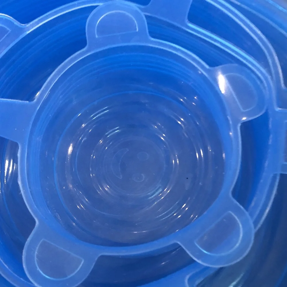Set of 7 Flexible Silicone Stretch Lids - Blue Nesting Set